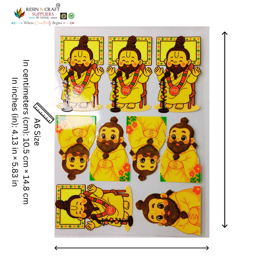 God (Premanand Maharaj ji) Color Peel & Stick UV DTF Sticker – A6 Size (UVS - 180)
