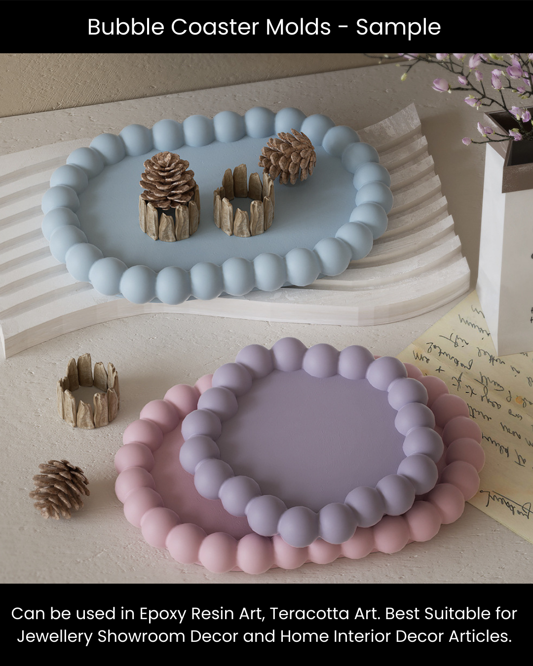 Uneven Rectangular Bubble Coaster Mold