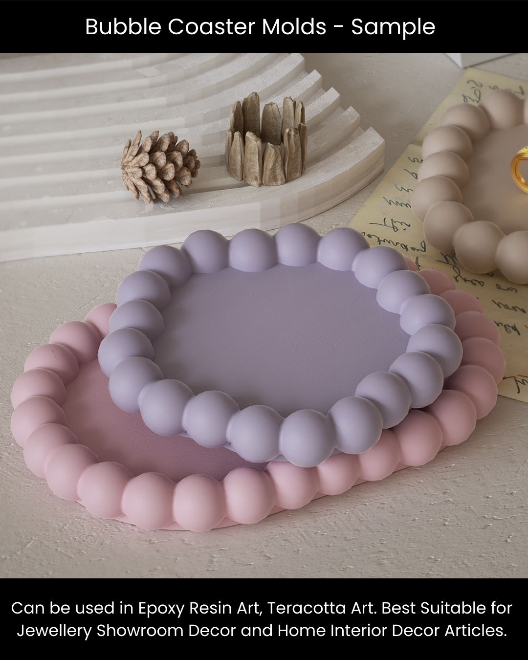 Uneven Rectangular Bubble Coaster Mold
