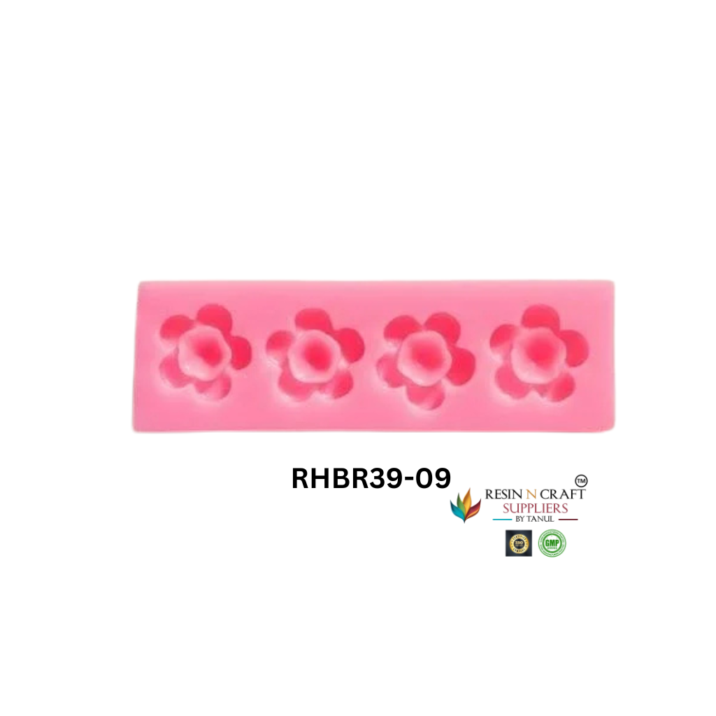 4 Cavity Mini Daisy Flower Silicone Mold (RHBR39-09M)