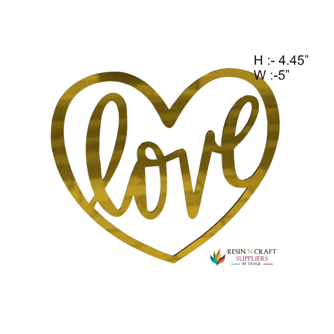 Love In Heart Design (2Pcs/Pkt) Acrylic Cutout