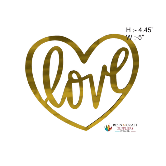 Love In Heart Design (2Pcs/Pkt) Acrylic Cutout