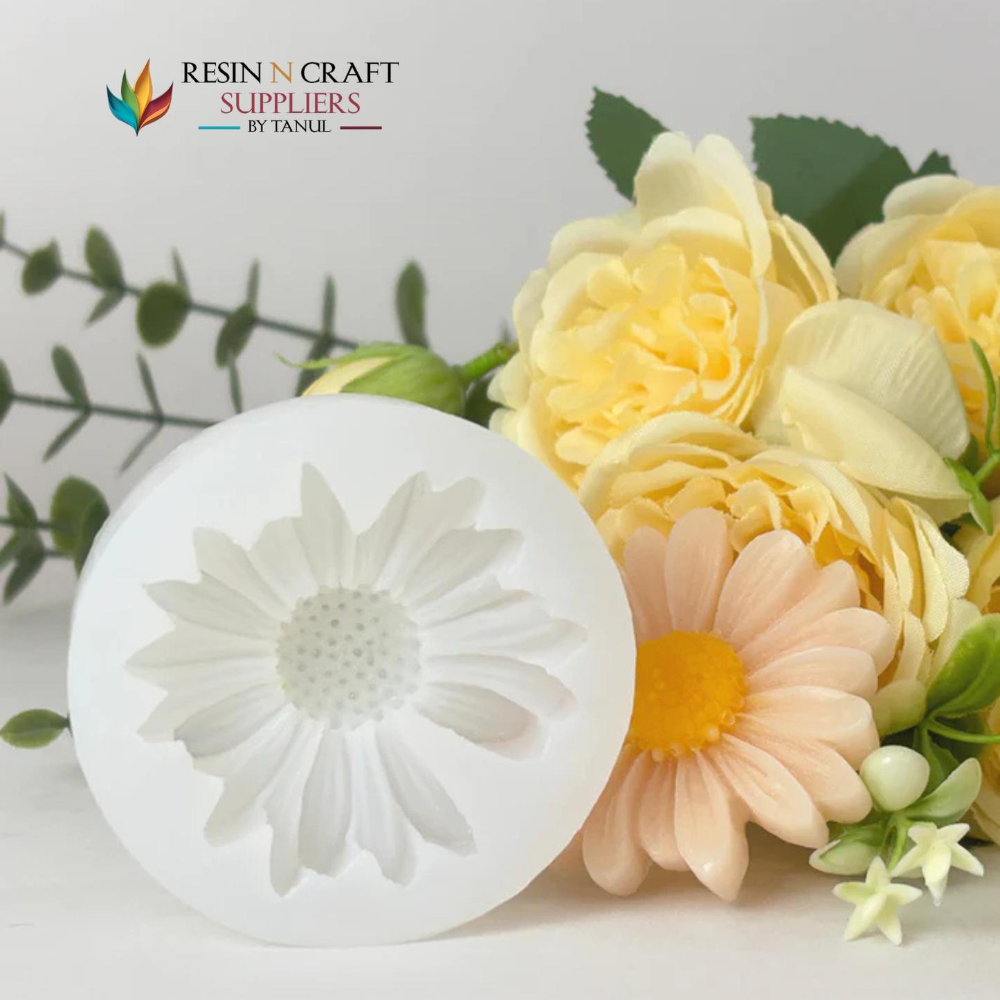 Yellow Daisy Flower Mold For Candle (RWCM246)