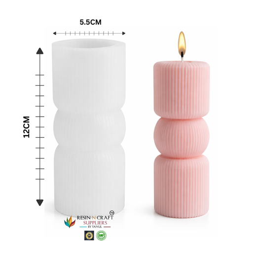 Modern Ribbed Bubble Candle Silicone Mold (RHBR38-13M)