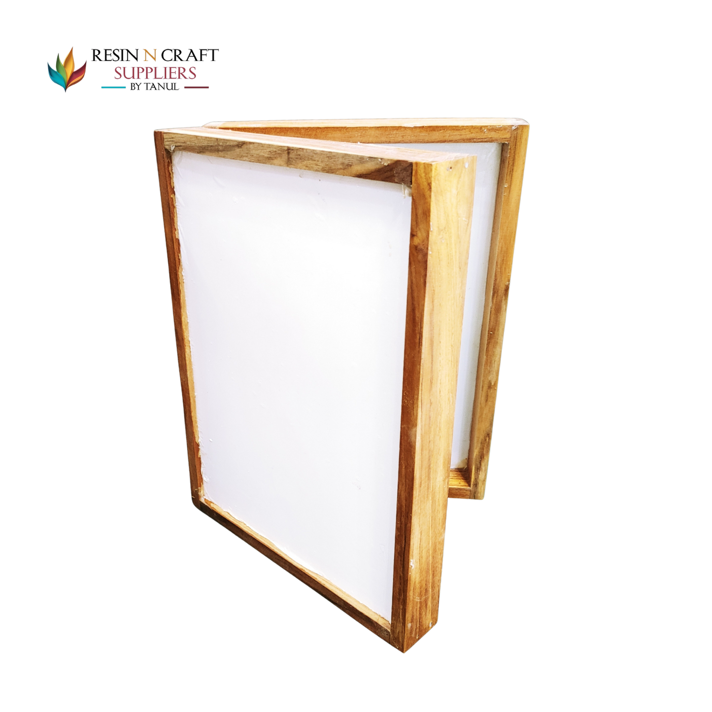 09"X12" Door Floating Acrylic Frames In Teakwood 3.5 cm Deep
