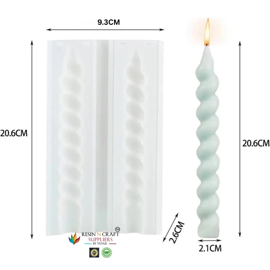 Spiral Candle Silicone Mold - 2 Cavity (RHBR38-09M)