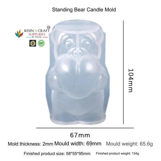 Standing Bear With Heart Candle Mould (RSM0500)