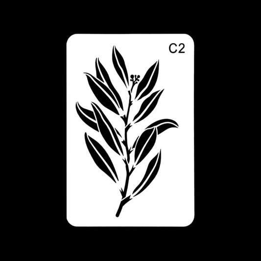 C2: Botanical Leaf Branch Craft Stencil (8"×6")