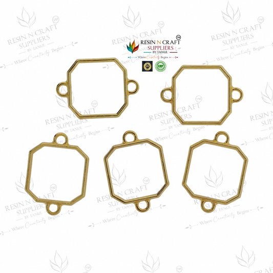 5 In 1 Gold Octagon Rakhi Base Bezel Set