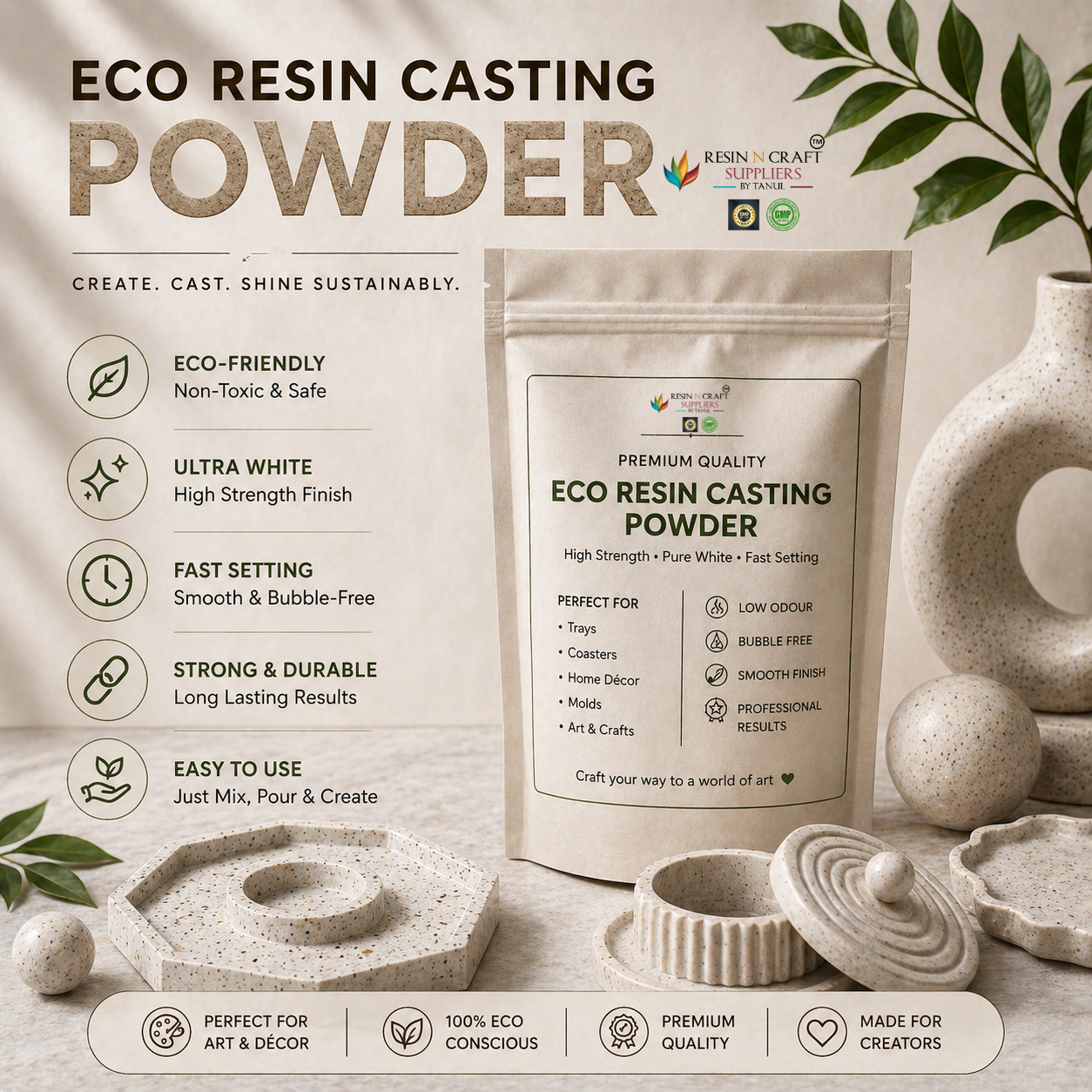 Eco Resin Casting Powder | Jesmonite Style | Terrazzo & Terra Art Powder