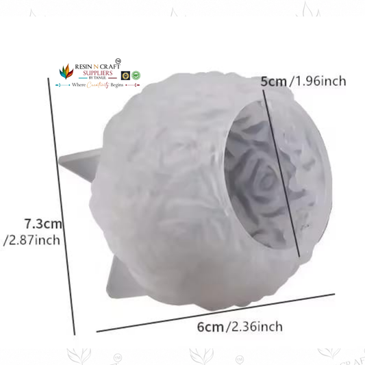 3D Silicone Mould – Rose Ball Candle | Flower Ball Candle Making Mould (RSM1358M)