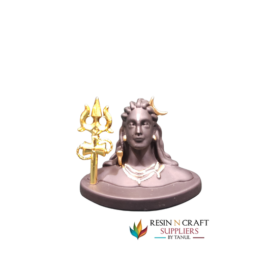 Miniature Adi Yogi Shiva Bust with Golden Trishul