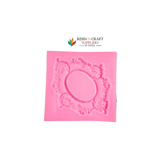 Single Ornate Victorian Oval Frame Silicone Mold (38-24)