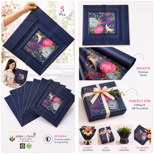 Premium Decorative (Vintage Floral Frame Design) / Gift Wrapping Sheets – 5 Pcs (30 L ×20 B Inch) / Packing Sheet (Copy) (Copy)
