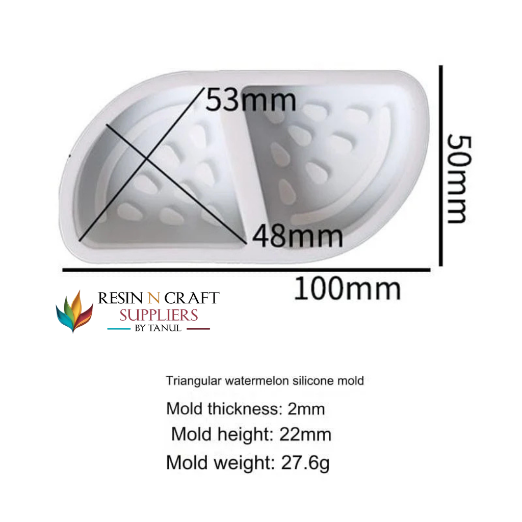 2 Cavity Triangular Watermelon Slice Soap & Candle Mould