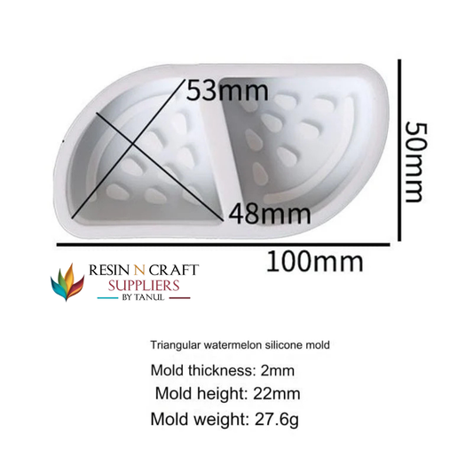 2 Cavity Triangular Watermelon Slice Soap & Candle Mould