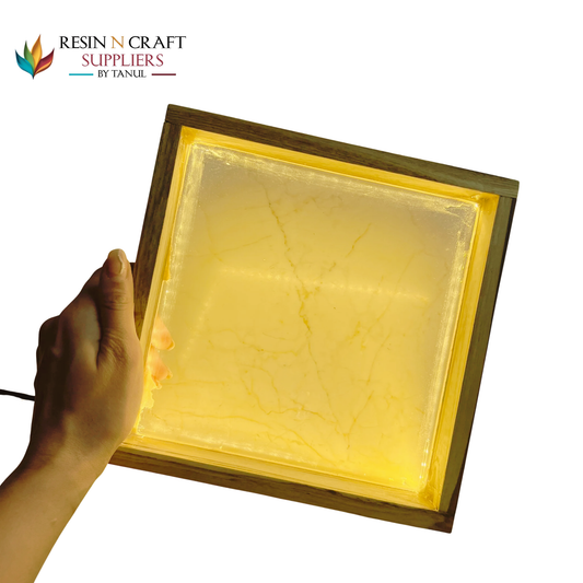 06" x 06" Teakwood Frame With Acrylic Base And LED