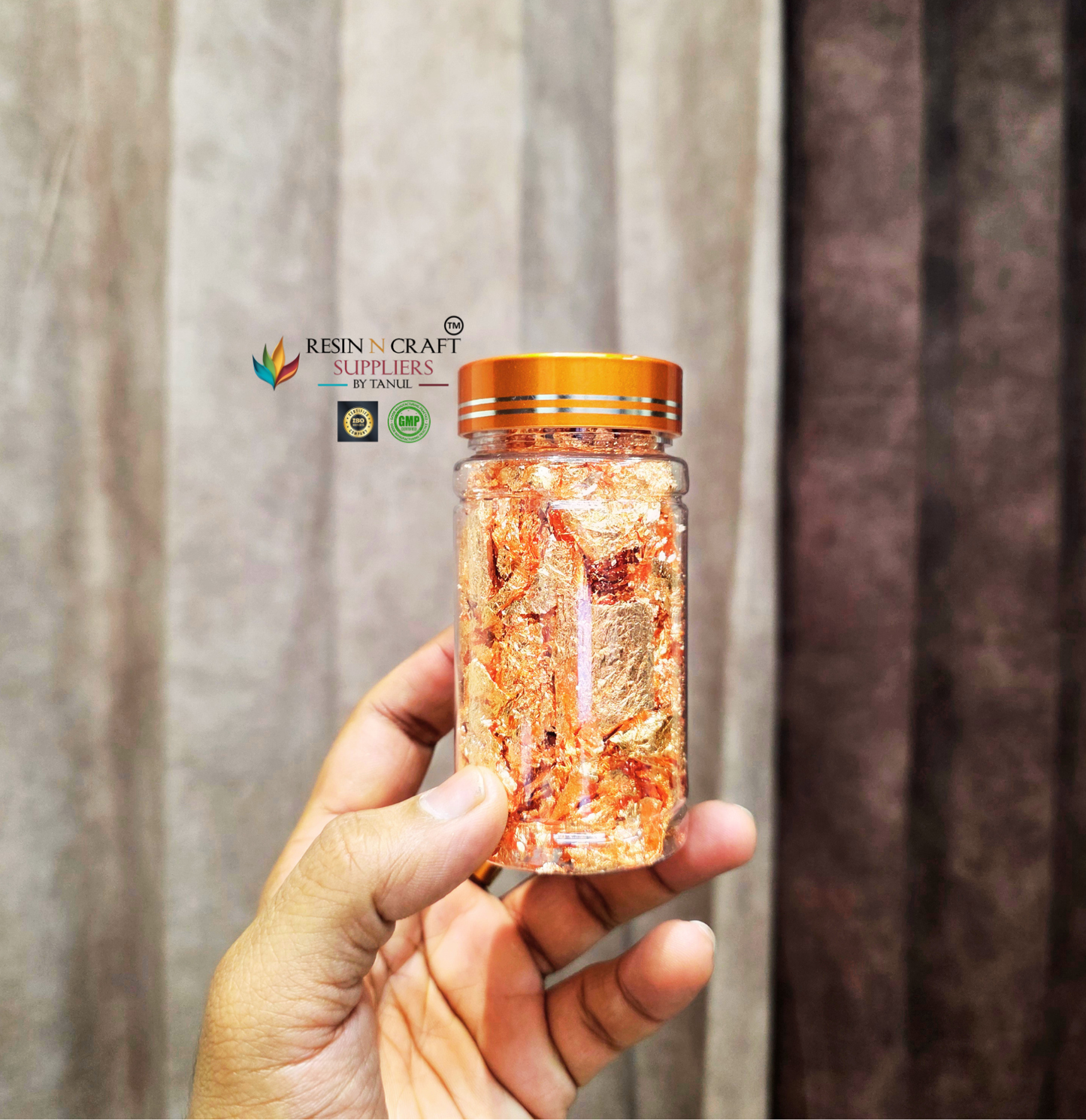 Copper Foil Flakes (Small , Large , Jumbo Jar)