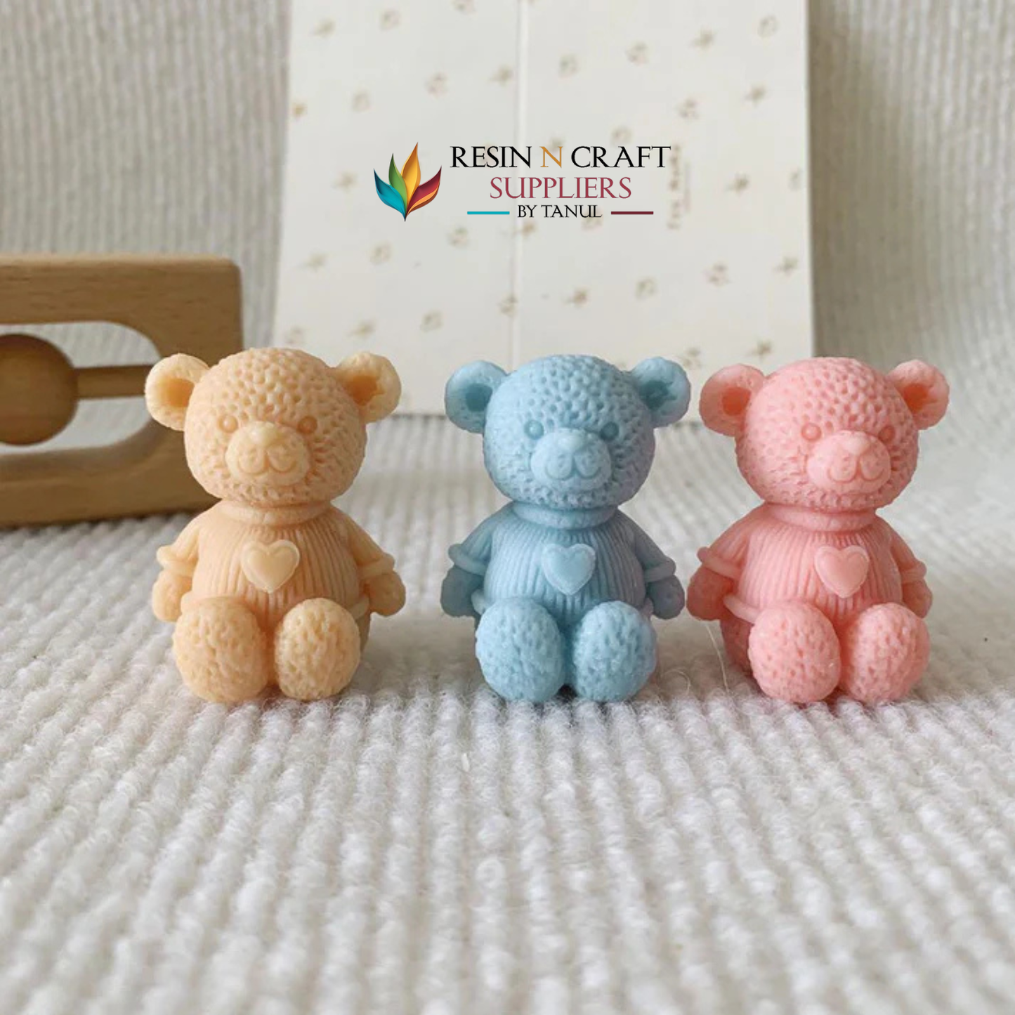 Heart T-Light Teddy Mould For Candle  (RWCM683)