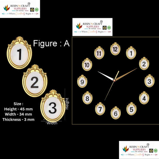 Vintage Oval Clock Numbers – Figure A (Gold Finish)