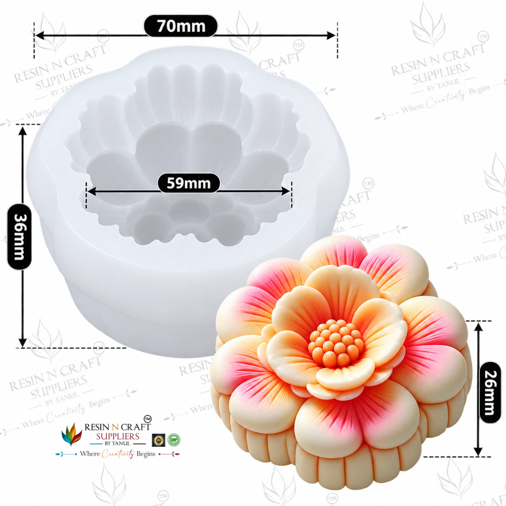 3D Flower Silicone Mould – Handmade Flower Mould for Resin, Candle & Soap Making (RHM0050M)