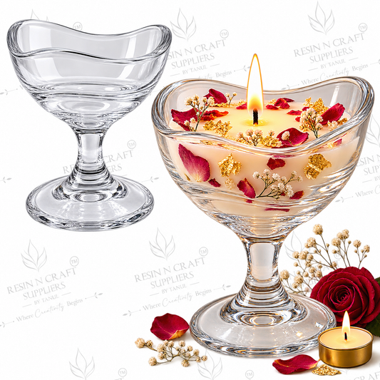 4 Inch Coupe Glass Candle Jar | 3.5" Wide Bowl Glass for Wine & Smoothie Candles, Hampers, Resin Art & Home Décor