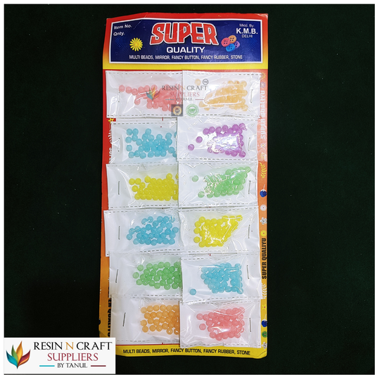 12 Color Pearl Moti Beads Assorted Pack / Multicolor Pearl Beads Craft Set (12 Packets)