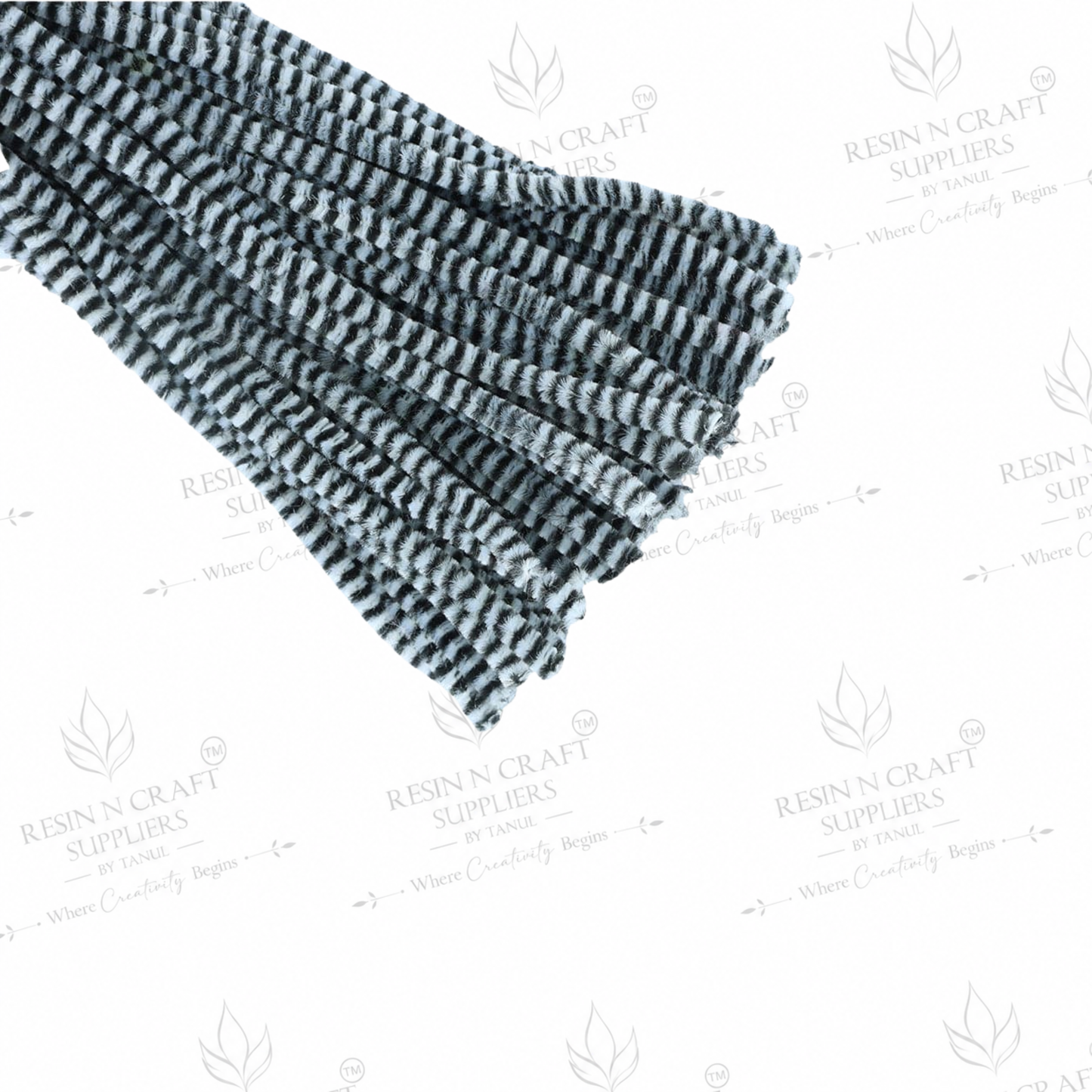 Chenille Stripe Pipe Cleaners (100 pc approx pack) (Different Color)