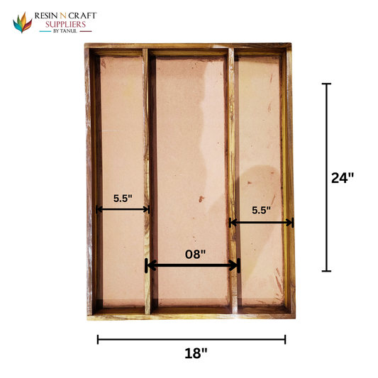 24x18 Inch With MDF 3 Partition Teakwood