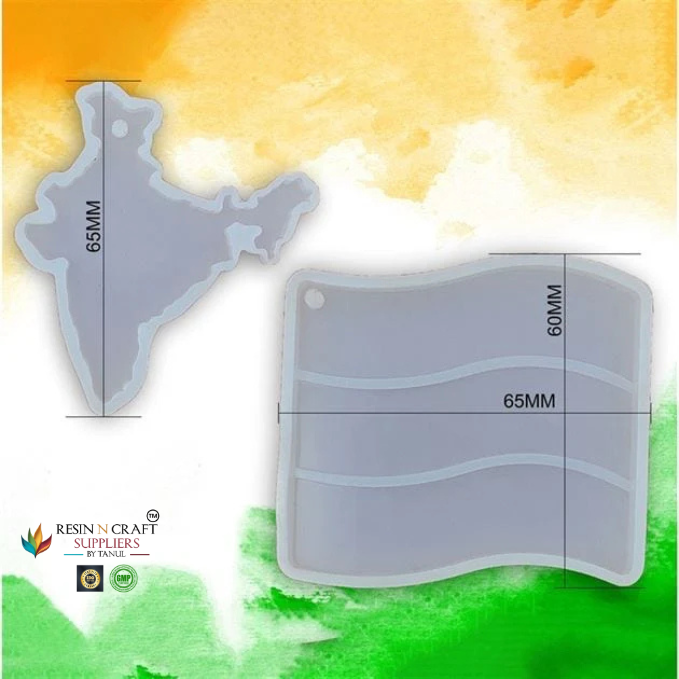 2 In 1 Indian Map & Flag Keychain Mould