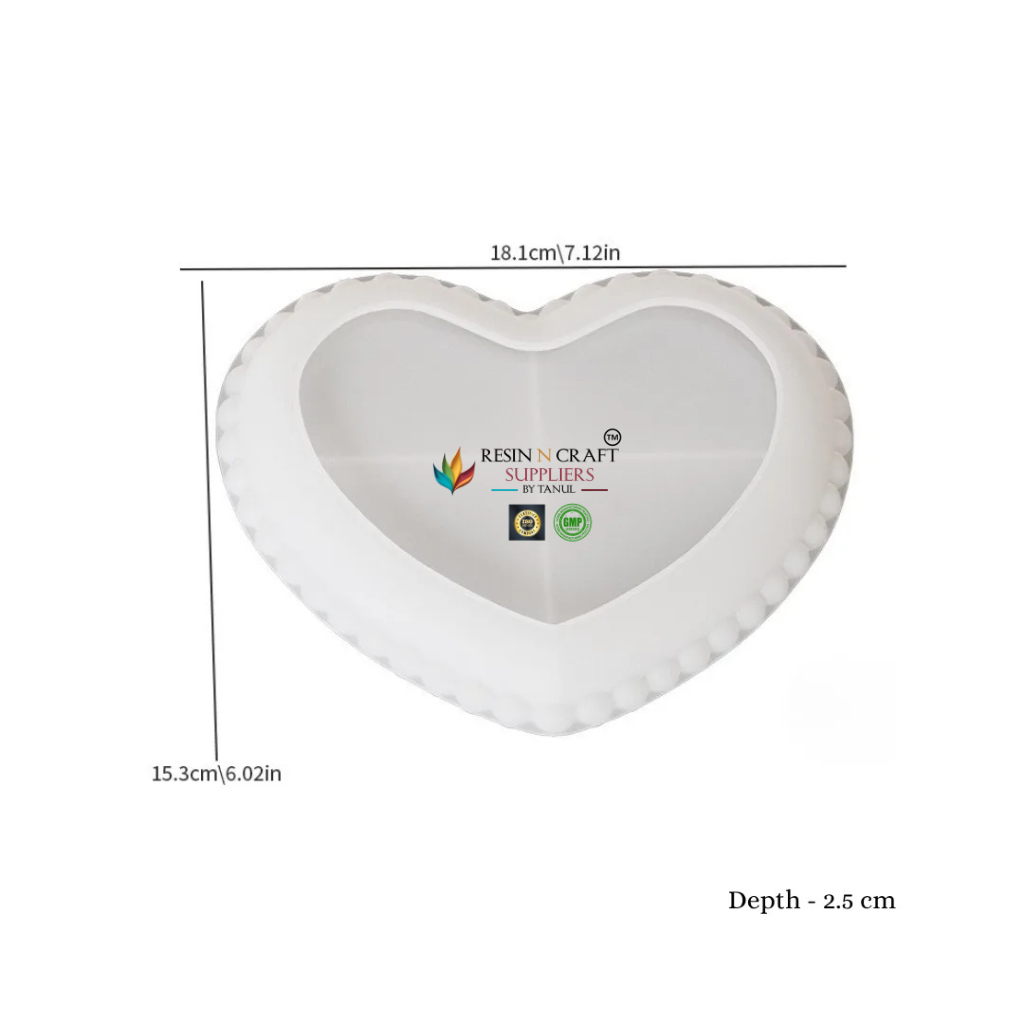 Heart Tray Mould With Round Bubble Border / Bubble Edged Heart Bowl Mold