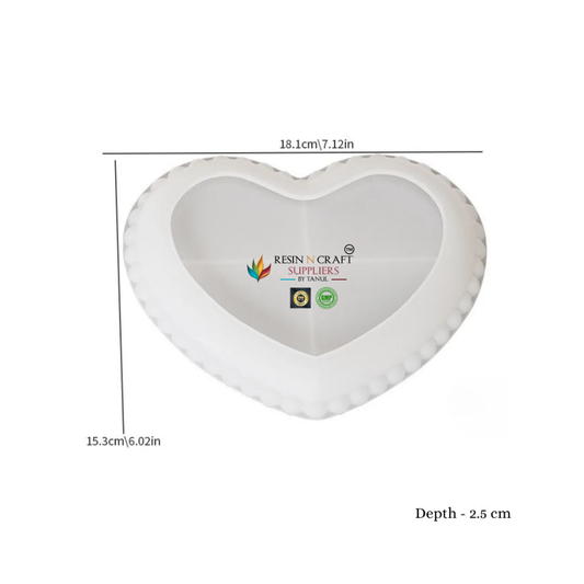 Heart Tray Mould With Round Bubble Border / Bubble Edged Heart Bowl Mold