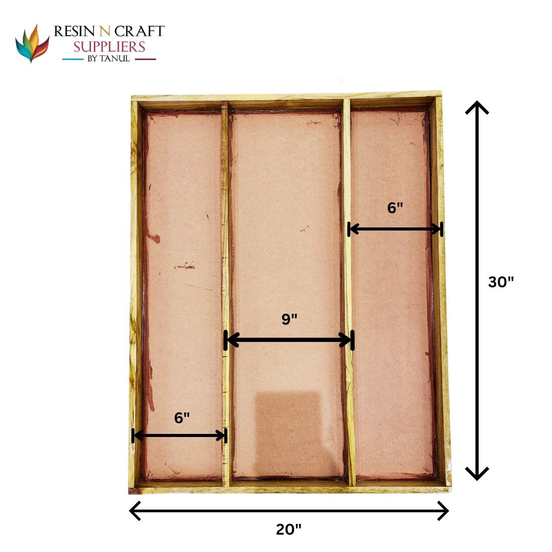 20 x 30 Inch With MDF 3 Partition Teakwood (3 Sections)
