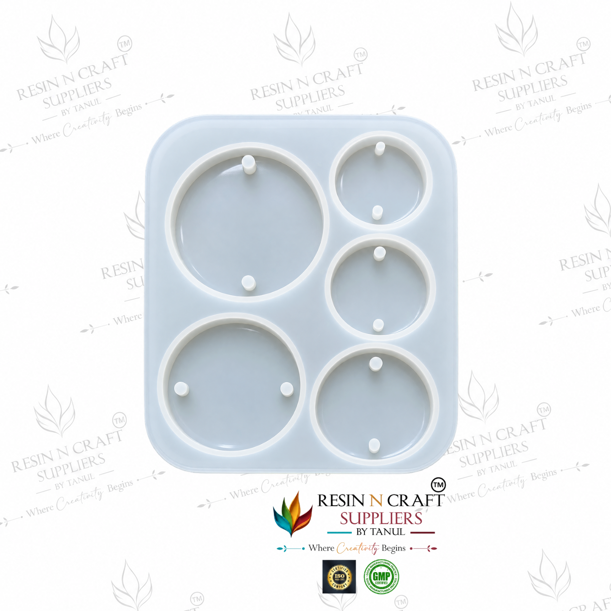 5-in-1 Round Rakhi Making Silicone Mould | Multi-Size Resin Rakhi Mould for Raksha Bandhan