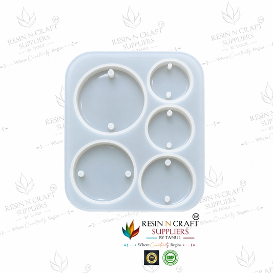 5-in-1 Round Rakhi Making Silicone Mould | Multi-Size Resin Rakhi Mould for Raksha Bandhan