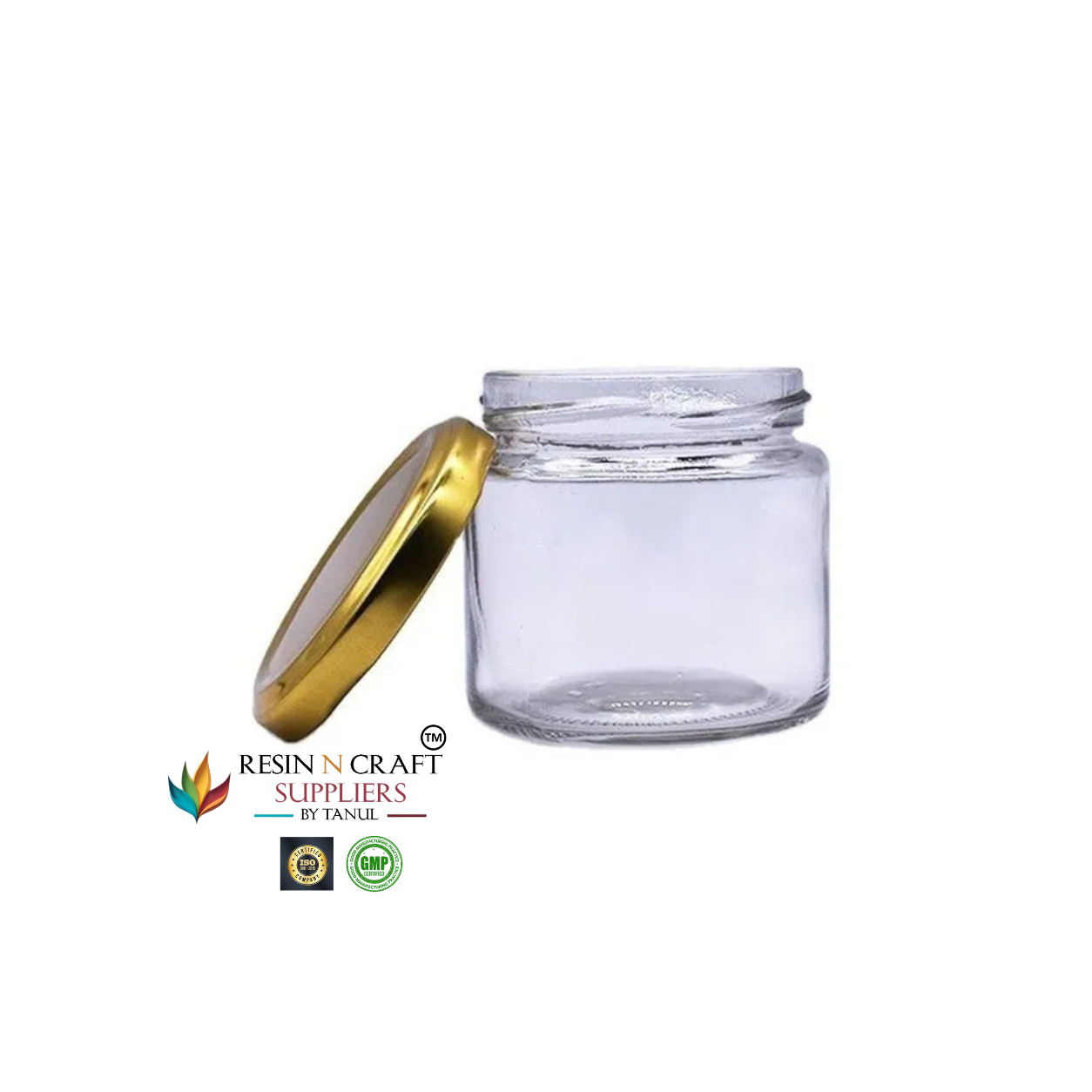 30 ML Clear Storage Candle / Hamper Glass Jar with Gold Lid – RJ02