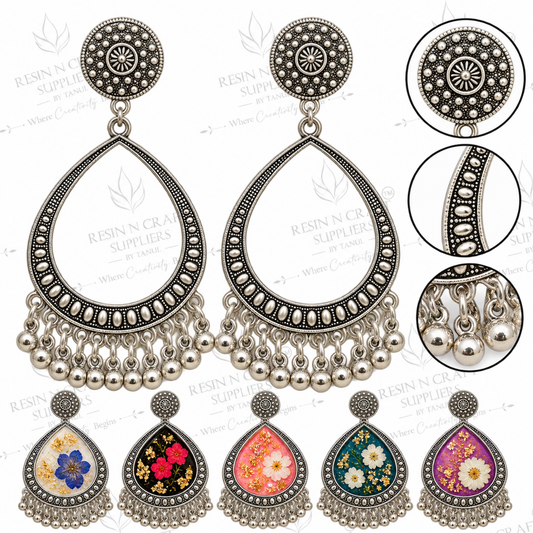 Silver Earring Bezel / Jumkha Without Beads