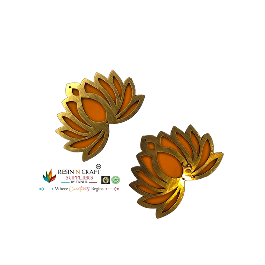 03" Lotus MDF Acrylic Cutout (Yellow) pair of 2 pcs