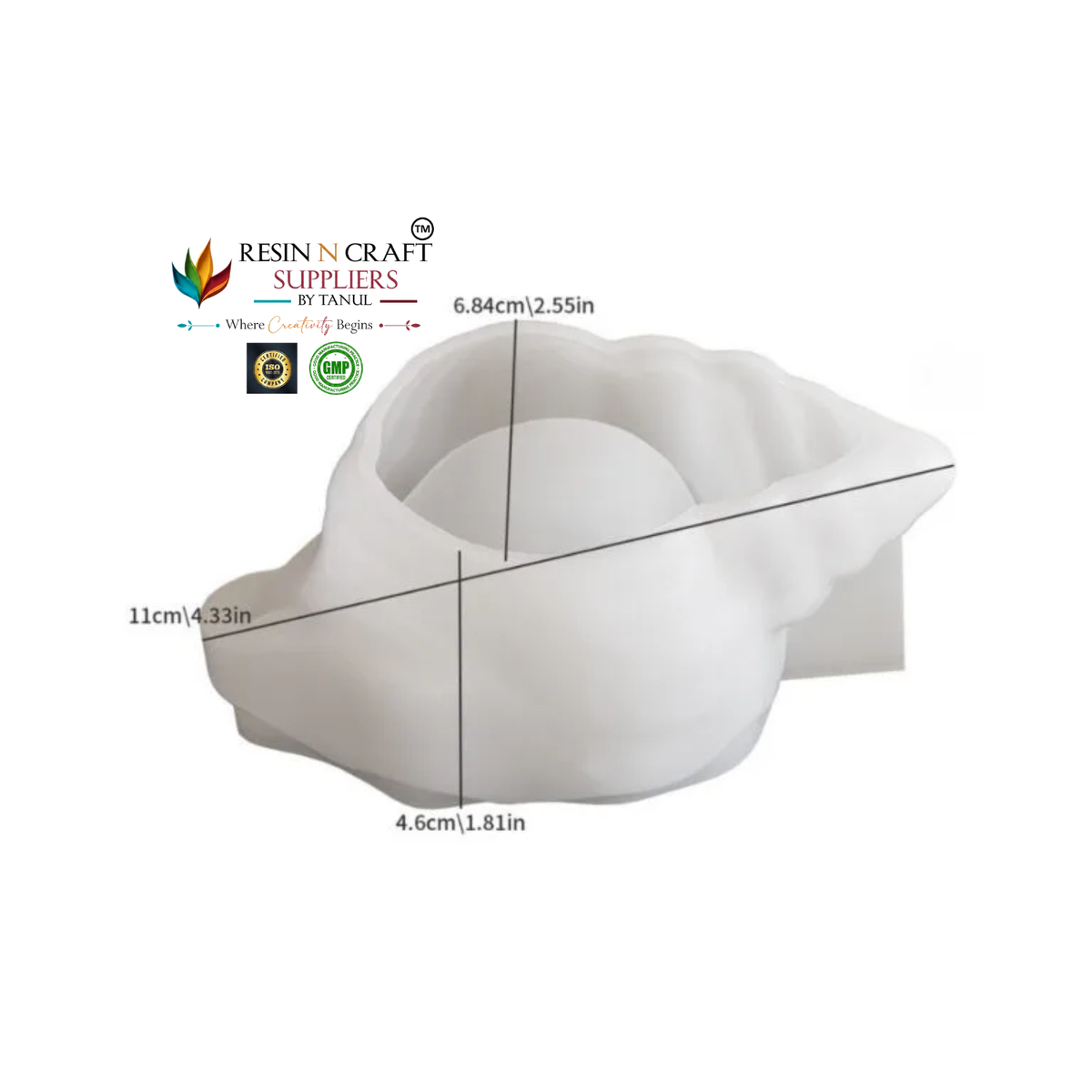 3D shankh Shell Candle Holder Silicone Mould – 11 CM | Shell Bowl Mould for Candle Making & Resin Art ( RRM0089M)