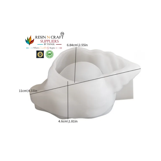 3D shankh Shell Candle Holder Silicone Mould – 11 CM | Shell Bowl Mould for Candle Making & Resin Art ( RRM0089M)
