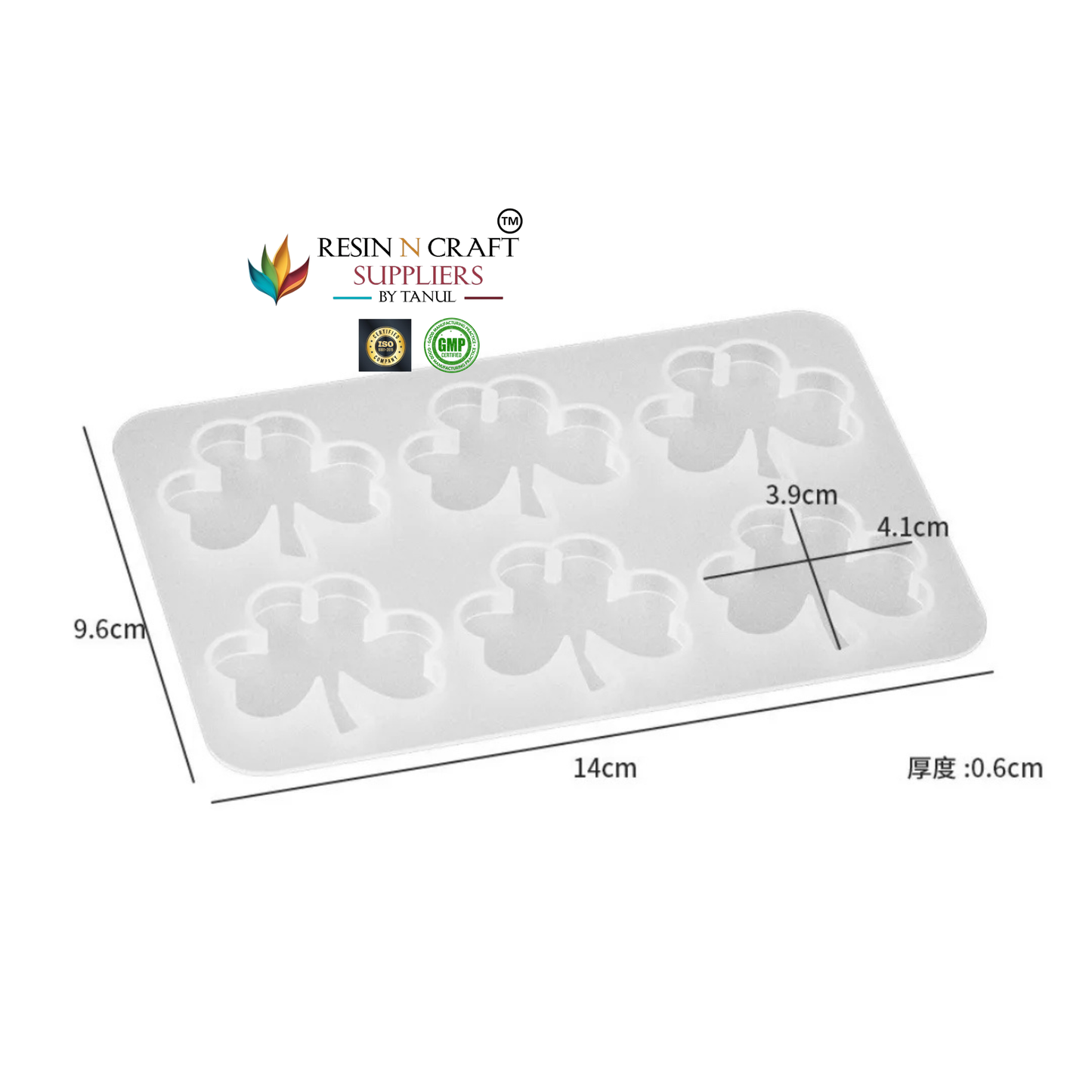 6 Cavity Three-Clover Pendant – Keychain Silicone Mold