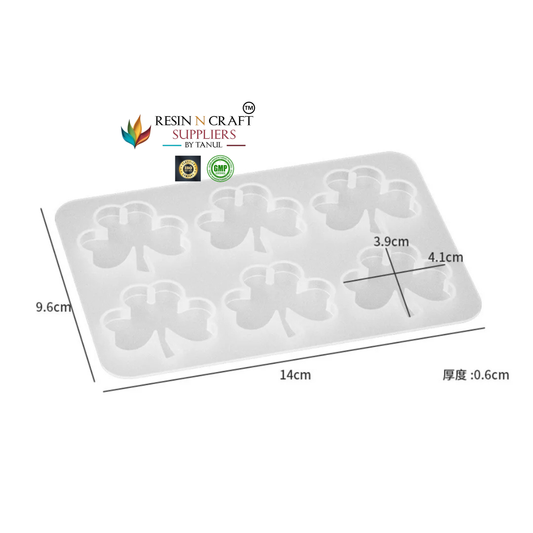 6 Cavity Three-Clover Pendant – Keychain Silicone Mold