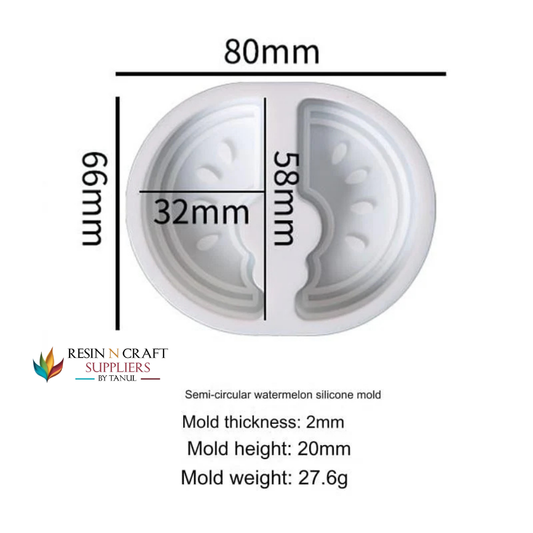 2 Cavity Watermelon Slice Soap & Candle Mould