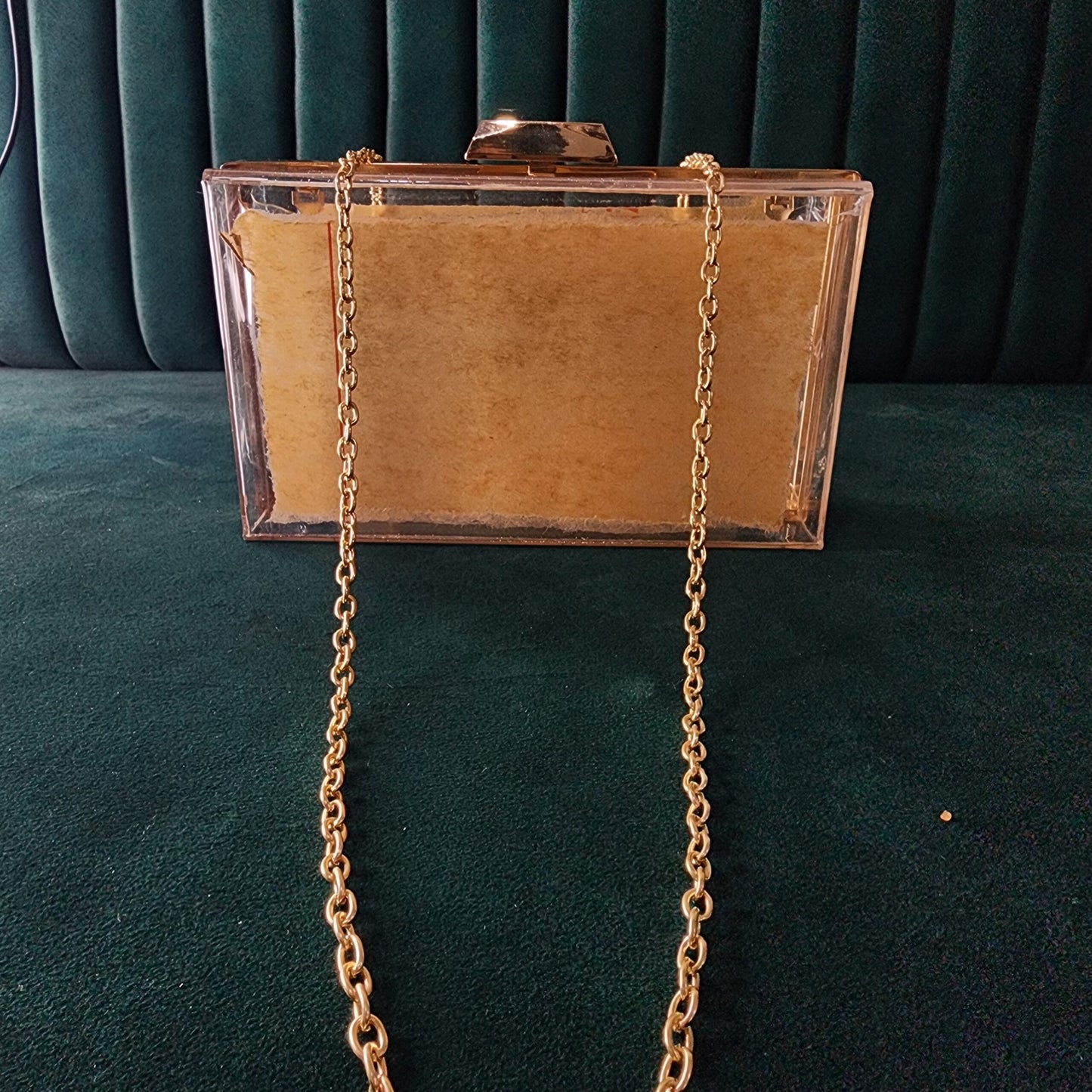 Clear Acrylic Box Clutch With Chain