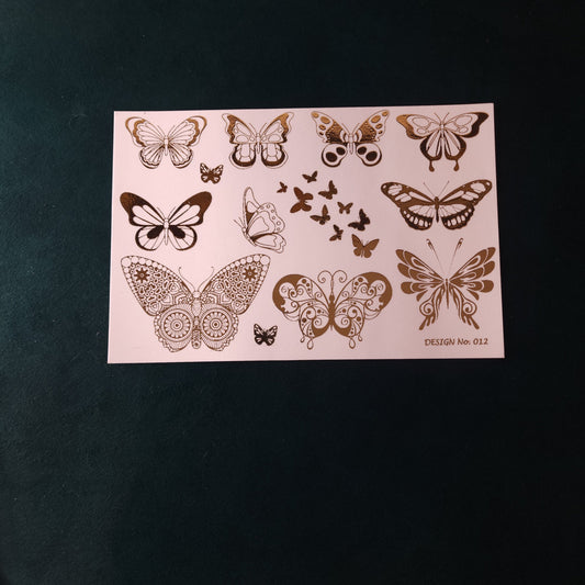 A5 Butterfly Embossed Sticker Sheet.