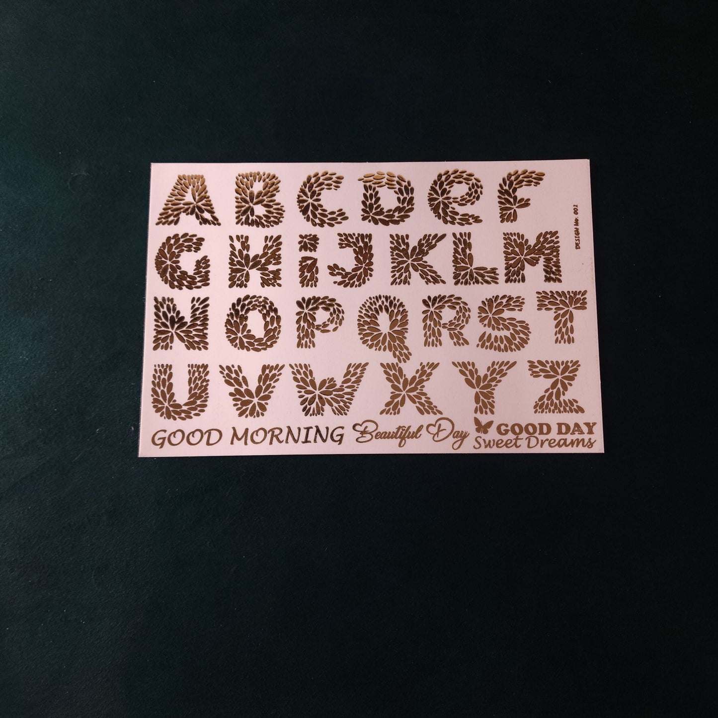 A5 Big Alphabet Embossed Sticker Sheet.