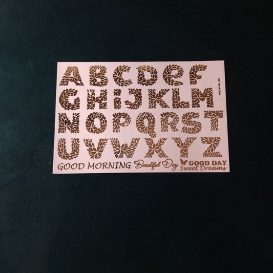 A5 Big Alphabet Embossed Sticker Sheet.