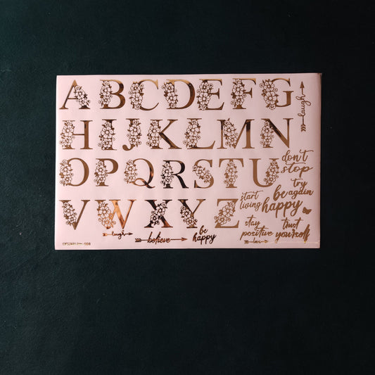 A5 Big Alphabet Embossed Sticker Sheet.