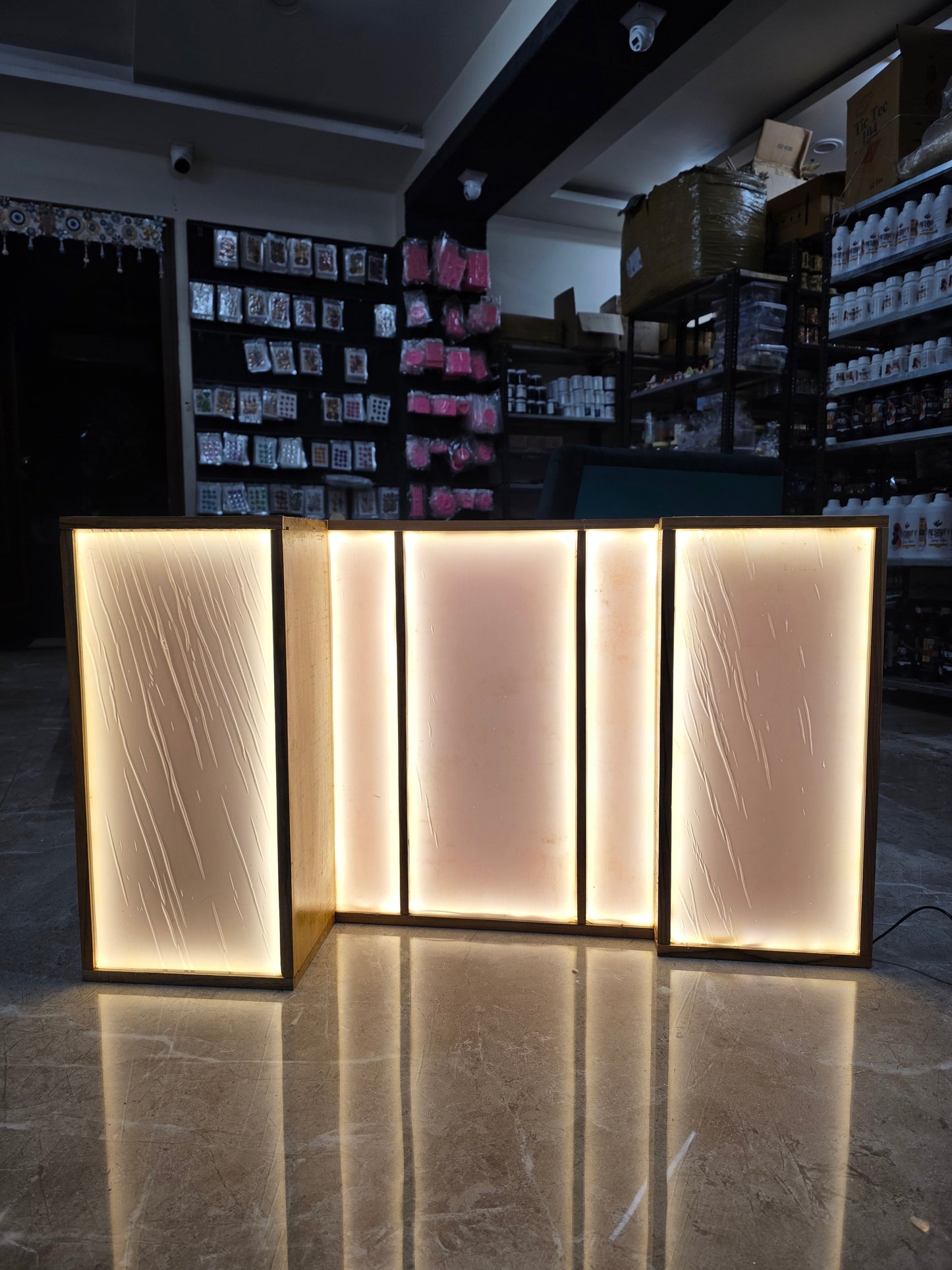 42 x 24  Inch With LED Light MDF BASE , Teakwood & Acrylic Slider