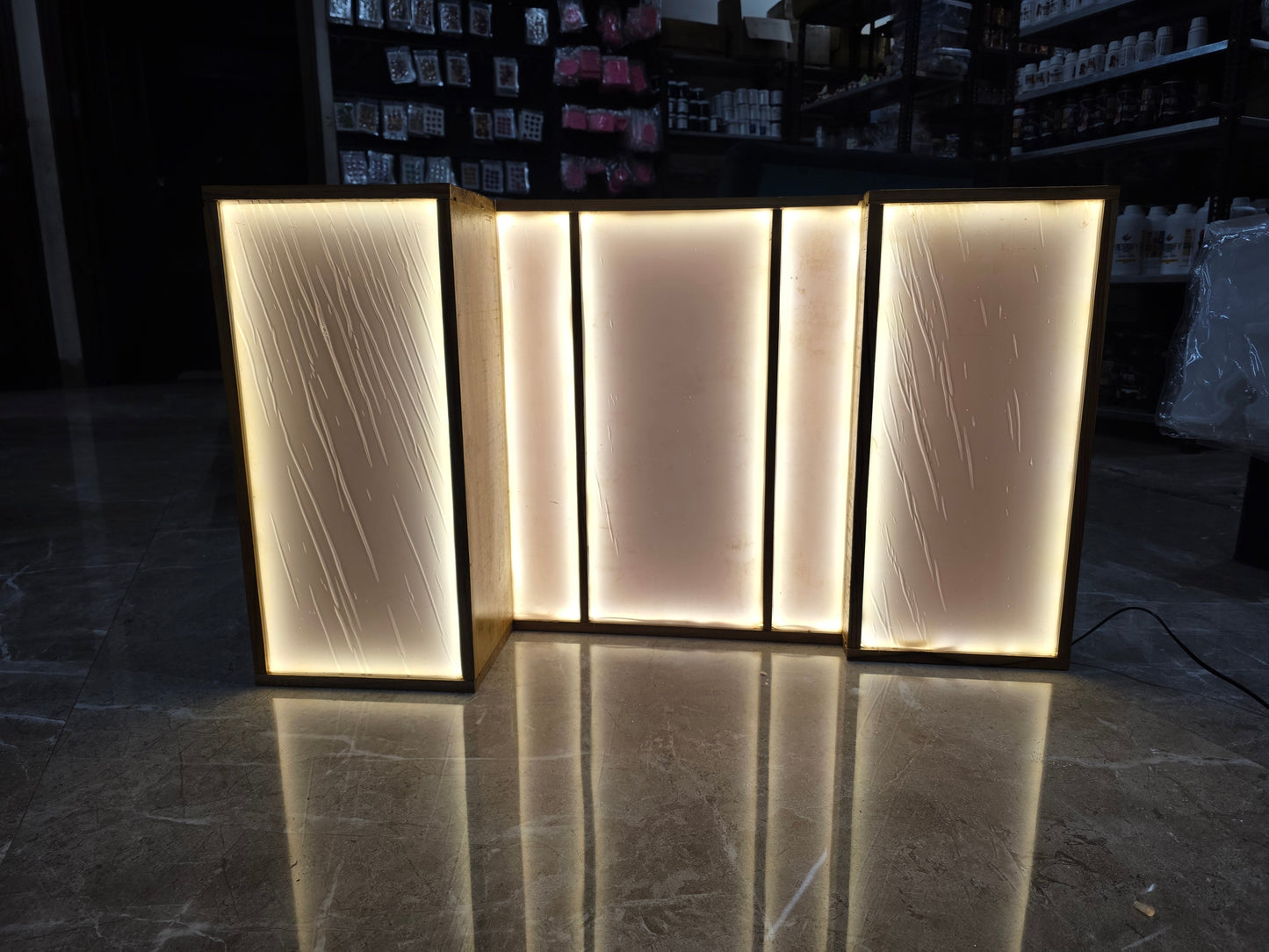 42 x 24  Inch With LED Light MDF BASE , Teakwood & Acrylic Slider